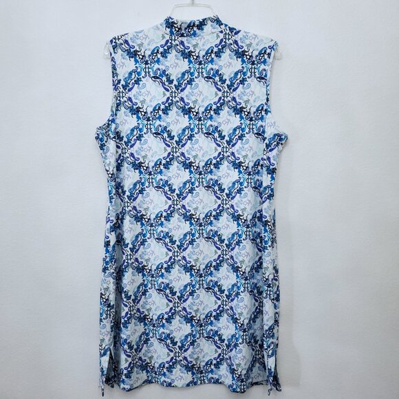 Lulu-B Women's Sleeveless Floral Paisley UPF50+ Travel Swing Tennis Dress XLarge - Picture 4 of 15